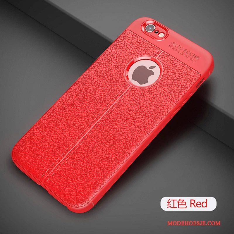 Hoesje iPhone 6/6s Siliconen Rood Anti-fall, Hoes iPhone 6/6s Bescherming Telefoon Zwart
