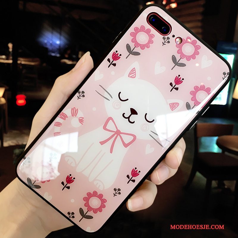 Hoesje iPhone 6/6s Spotprent Anti-fall Roze, Hoes iPhone 6/6s Bescherming Hond Spiegel