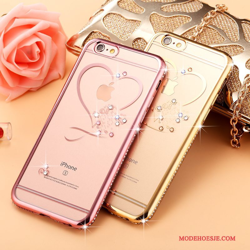 Hoesje iPhone 6/6s Strass Telefoon Roze, Hoes iPhone 6/6s Zakken Goud Rood