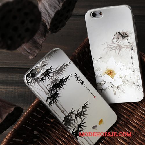 Hoesje iPhone 6/6s Zacht Anti-fall Wit, Hoes iPhone 6/6s Bescherming Chinese Stijltelefoon