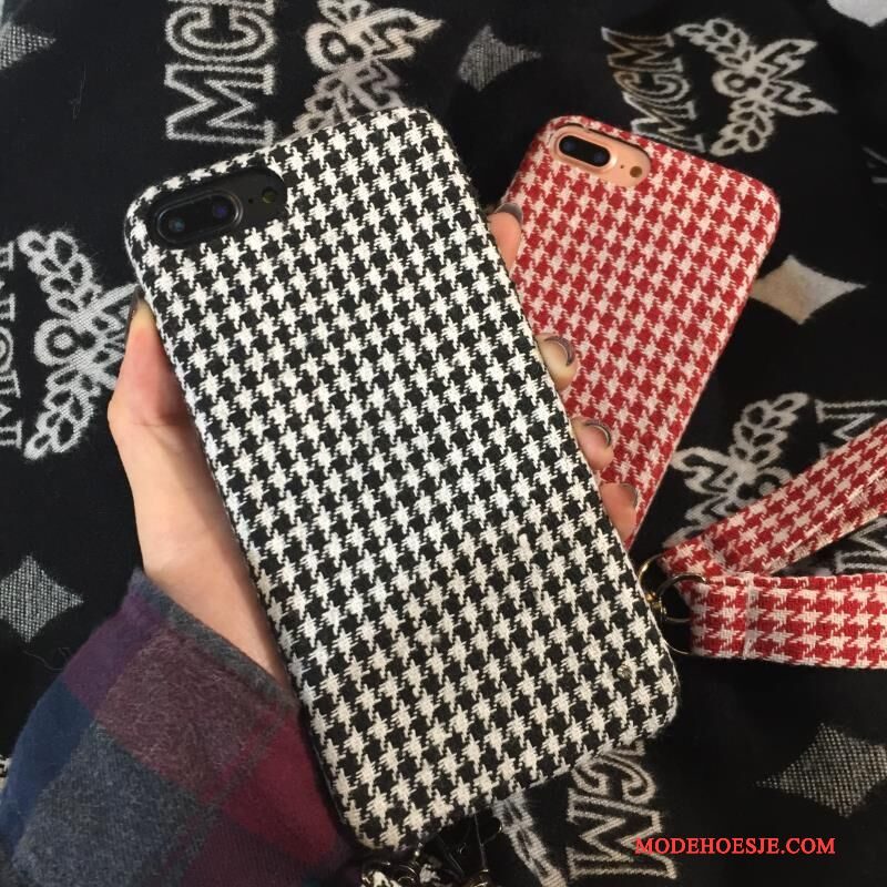 Hoesje iPhone 6/6s Zacht Doek Flanel, Hoes iPhone 6/6s Scheppend Fluweel Zwart