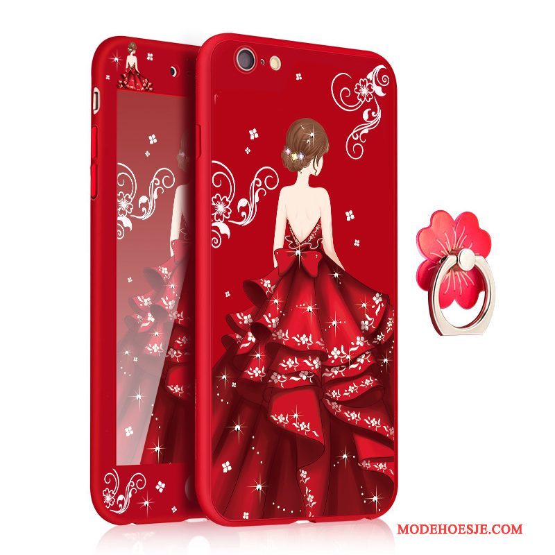 Hoesje iPhone 6/6s Zacht Grotetelefoon, Hoes iPhone 6/6s Zakken Hanger Rood