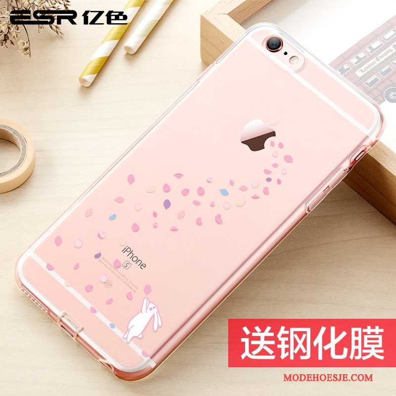 Hoesje iPhone 6/6s Zakken Doorzichtigtelefoon, Hoes iPhone 6/6s Bescherming Anti-fall Roze