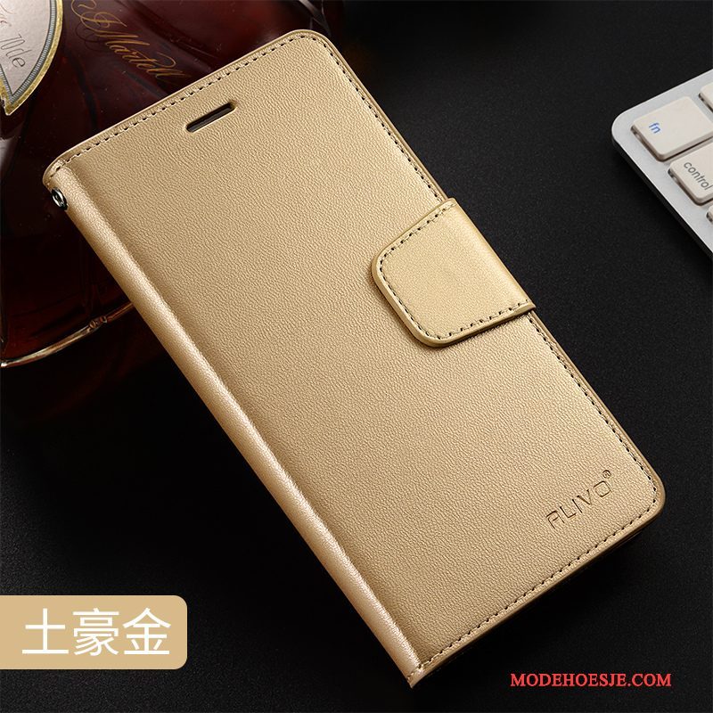 Hoesje iPhone 7 Folio Telefoon Anti-fall, Hoes iPhone 7 Leer Goud