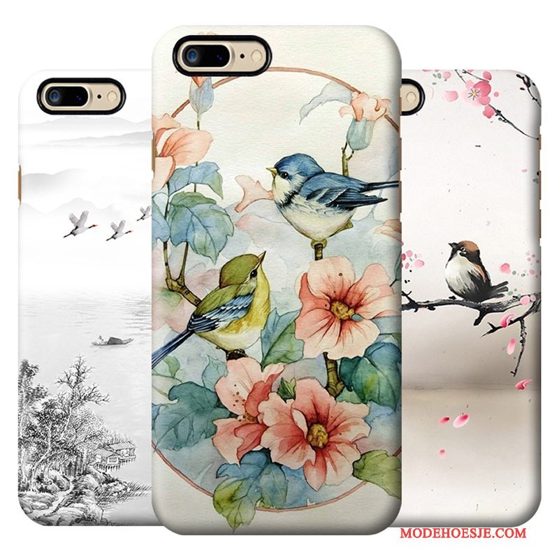 Hoesje iPhone 7 Kleur Chinese Stijltelefoon, Hoes iPhone 7 Vintage Anti-fall Hard