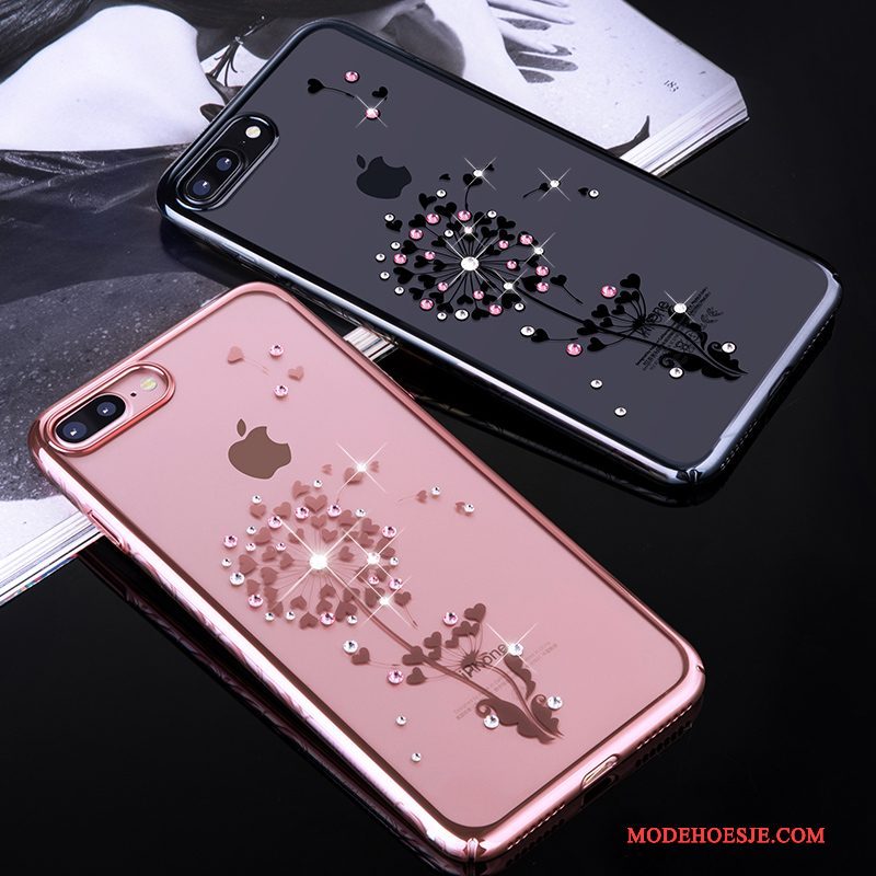 Hoesje iPhone 7 Plus Strass Hard Roze, Hoes iPhone 7 Plus Zakken Trend Anti-fall