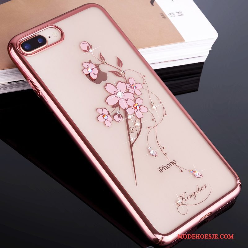 Hoesje iPhone 7 Plus Strass Telefoon Nieuw, Hoes iPhone 7 Plus Luxe Anti-fall Roze