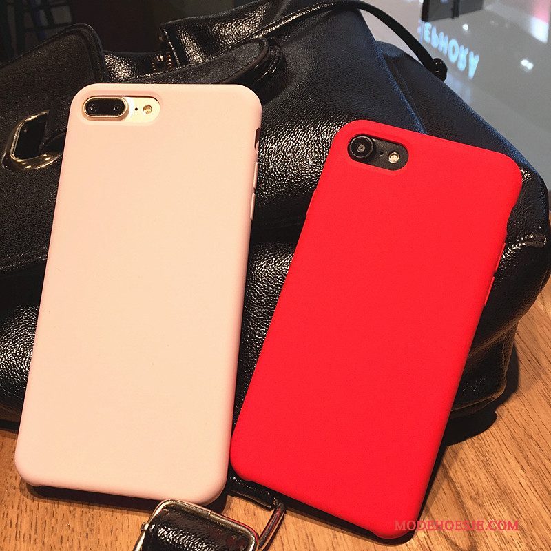 Hoesje iPhone 7 Plus Zacht Telefoon Anti-fall, Hoes iPhone 7 Plus Siliconen Roze Schrobben