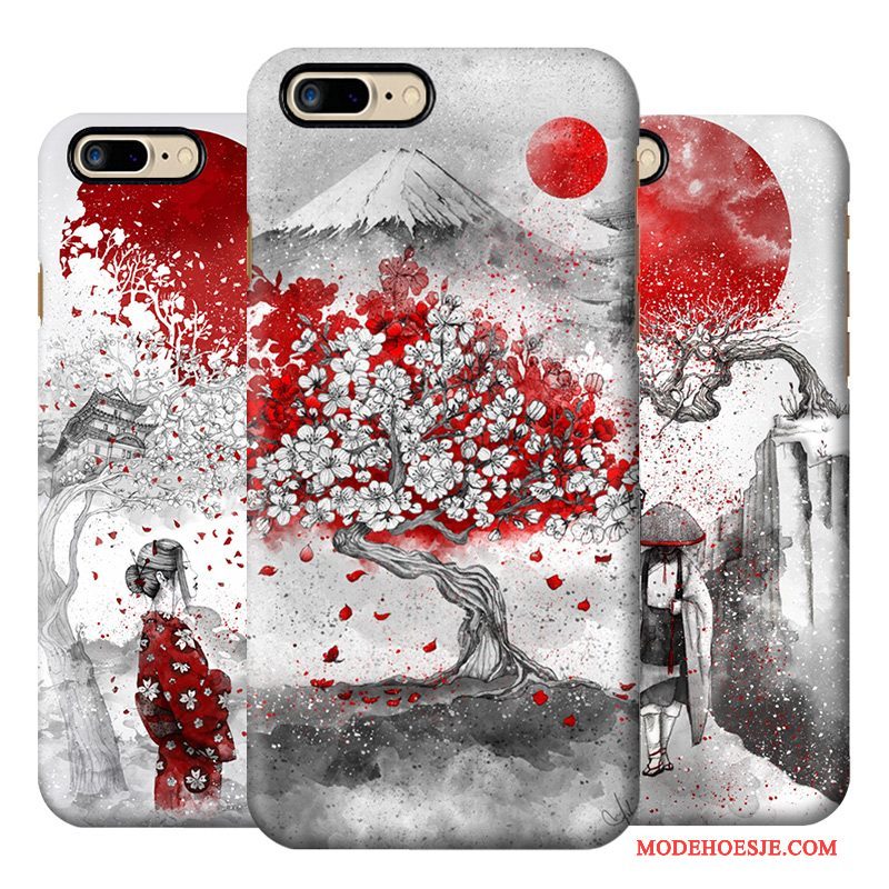 Hoesje iPhone 7 Scheppend Kunst Hard, Hoes iPhone 7 Rood Wind