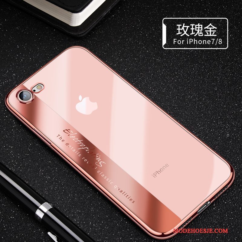 Hoesje iPhone 7 Zacht Telefoon Doorzichtig, Hoes iPhone 7 Siliconen Persoonlijk Roze