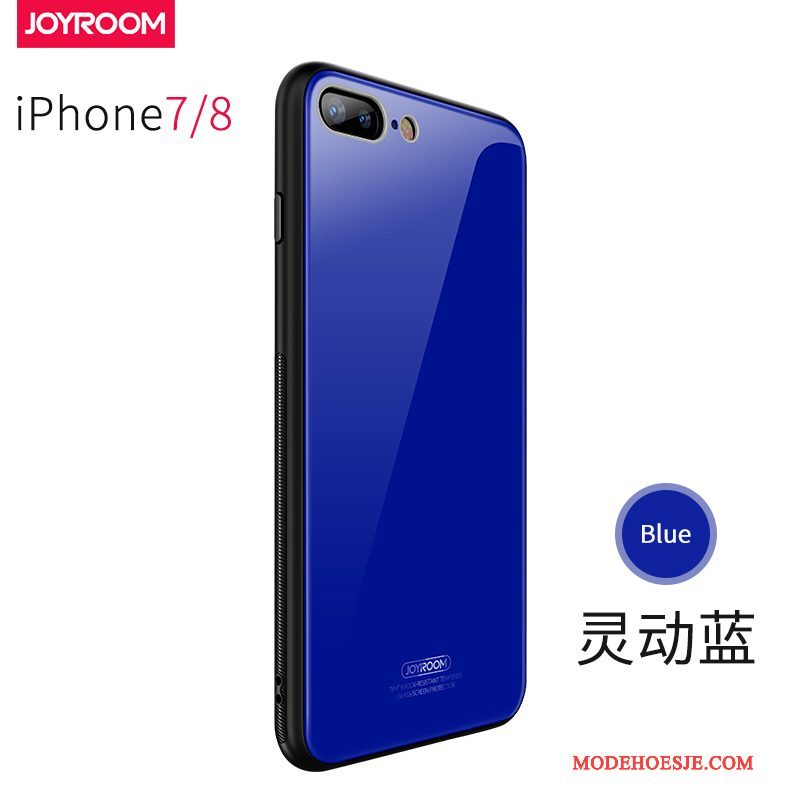 Hoesje iPhone 8 Blauw Glas, Hoes iPhone 8 Nieuw Anti-fall