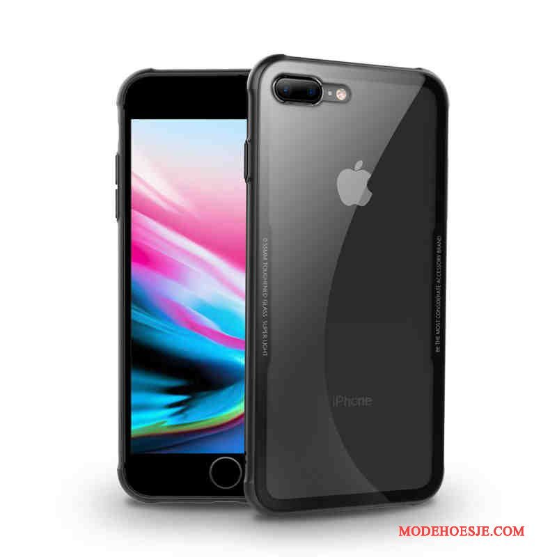 Hoesje iPhone 8 Metaal Anti-fall Zwart, Hoes iPhone 8 Luxe Trendtelefoon