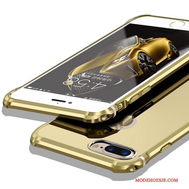 Hoesje iPhone 8 Metaal Goud Hard, Hoes iPhone 8 Zakken Telefoon Anti-fall