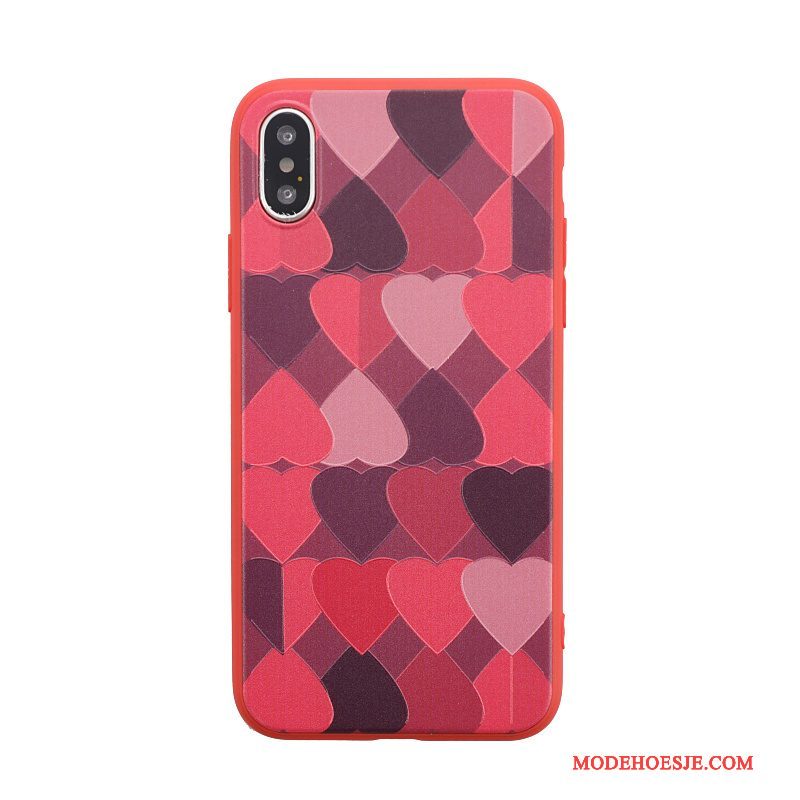 Hoesje iPhone 8 Plus Net Red Rood, Hoes iPhone 8 Plus Ster Wind