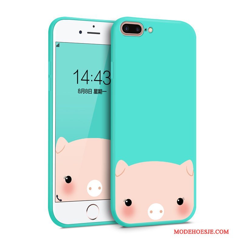 Hoesje iPhone 8 Plus Siliconen Persoonlijk Trendy Merk, Hoes iPhone 8 Plus Scheppend Telefoon Blauw