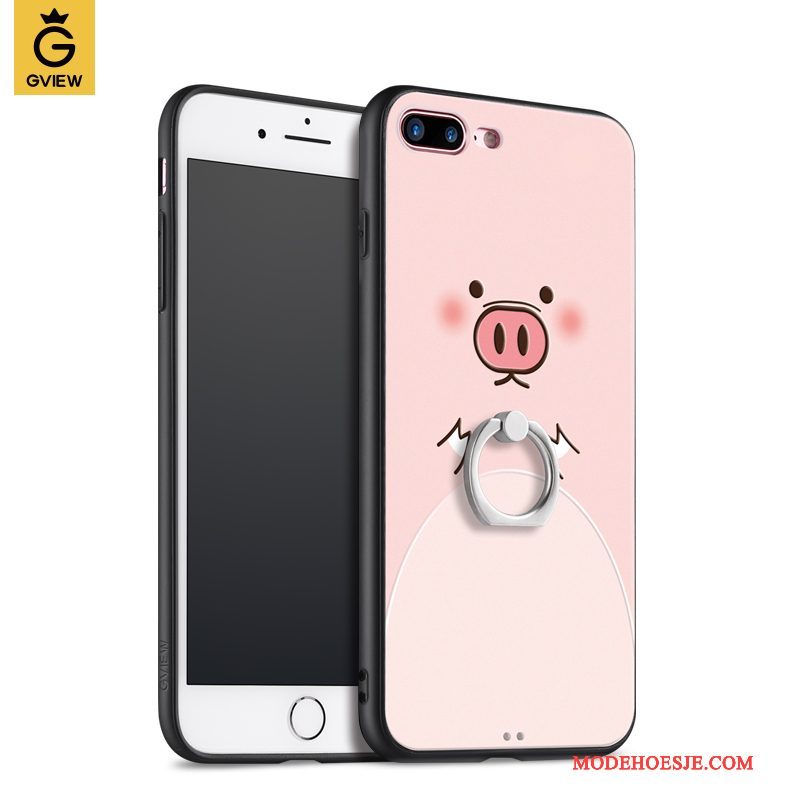 Hoesje iPhone 8 Plus Siliconen Ring Hanger, Hoes iPhone 8 Plus Rozetelefoon