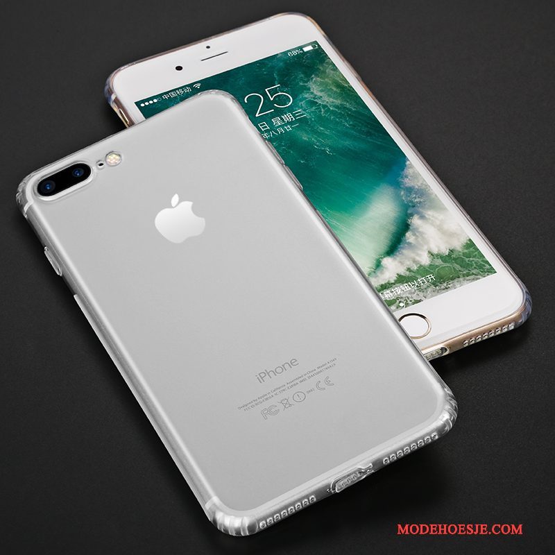 Hoesje iPhone 8 Plus Zacht Zilver Anti-fall, Hoes iPhone 8 Plus Siliconen Eenvoudige Rose Goud