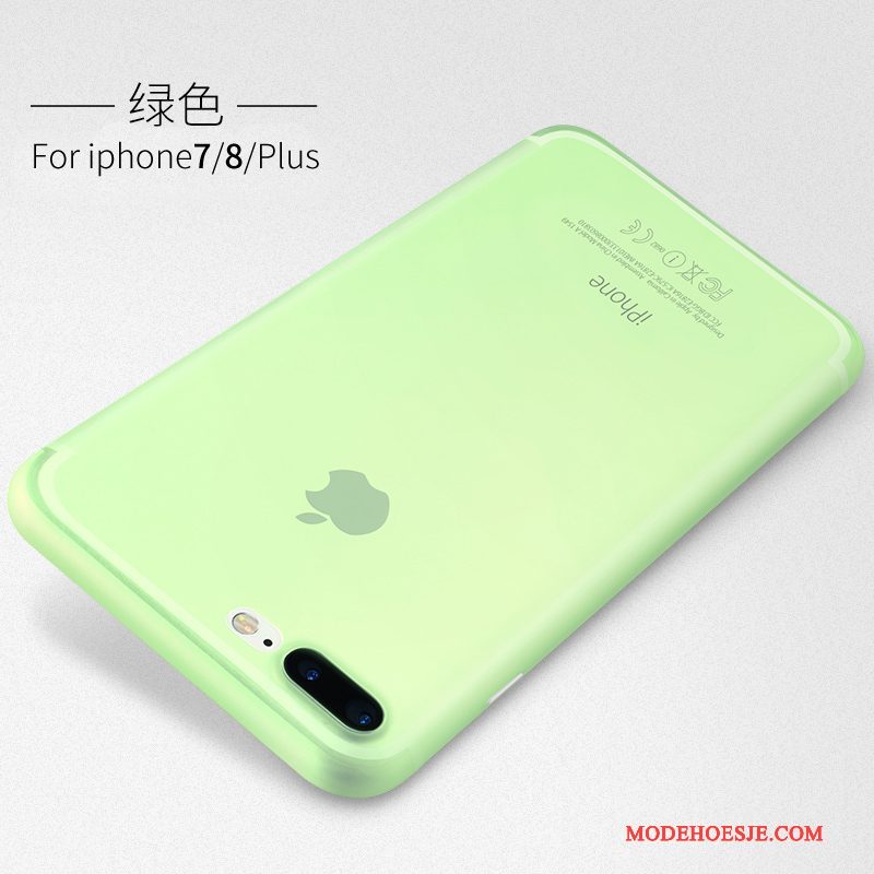 Hoesje iPhone 8 Plus Zakken Doorzichtig Schrobben, Hoes iPhone 8 Plus Trend Groen