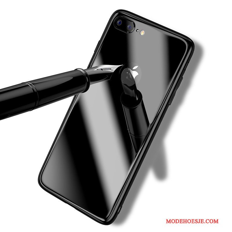 Hoesje iPhone 8 Plus Zakken Gehard Glas Anti-fall, Hoes iPhone 8 Plus Zwarttelefoon