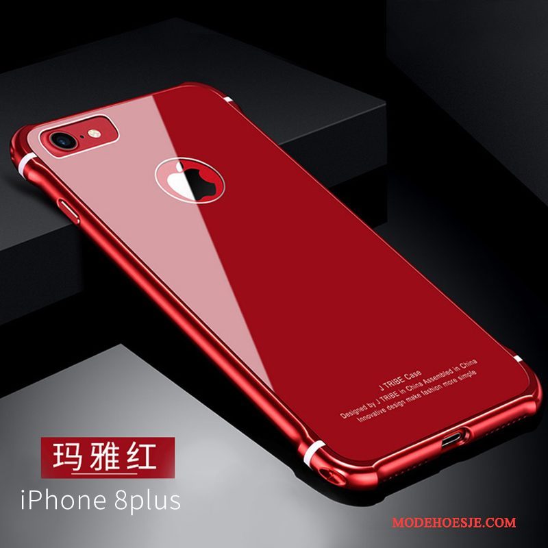 Hoesje iPhone 8 Plus Zakken Glas Rood, Hoes iPhone 8 Plus Bescherming Persoonlijktelefoon
