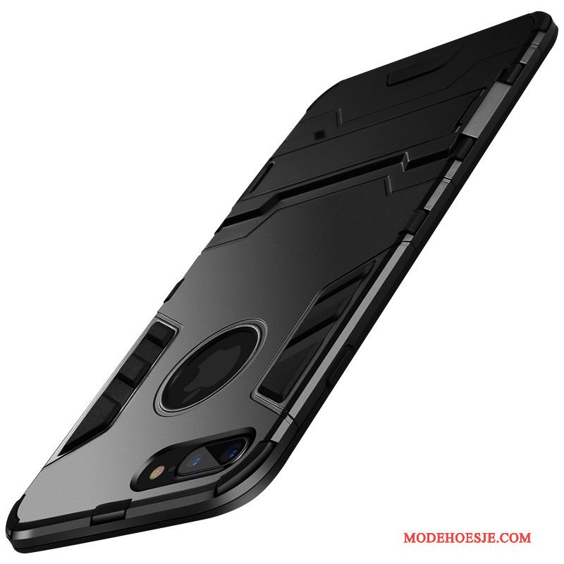 Hoesje iPhone 8 Siliconen Trendy Merk Zwart, Hoes iPhone 8 Zakken Telefoon Anti-fall