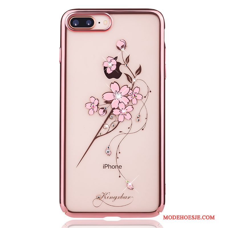Hoesje iPhone 8 Strass Nieuwtelefoon, Hoes iPhone 8 Luxe Roze Hanger