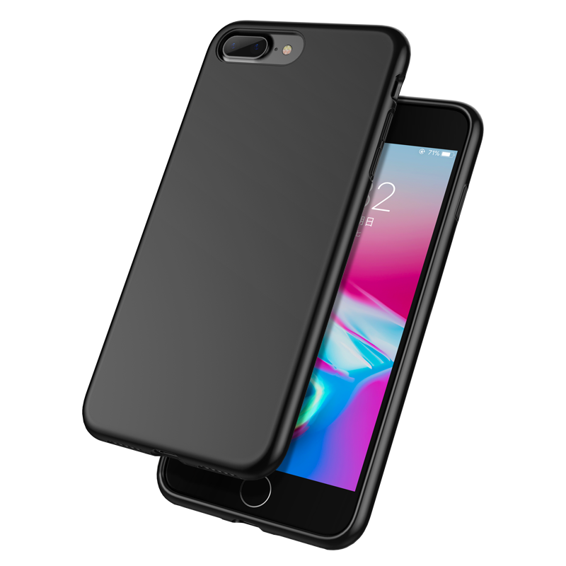 Hoesje iPhone 8 Zacht Anti-falltelefoon, Hoes iPhone 8 Siliconen Nieuw Zwart