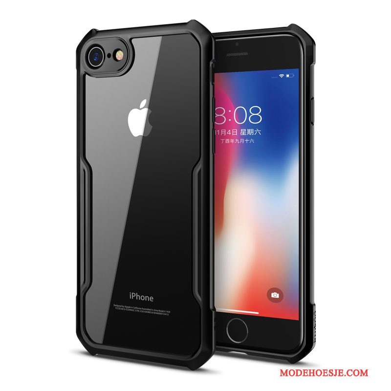 Hoesje iPhone 8 Zacht Doorzichtig Nieuw, Hoes iPhone 8 Siliconen Zwart Dun