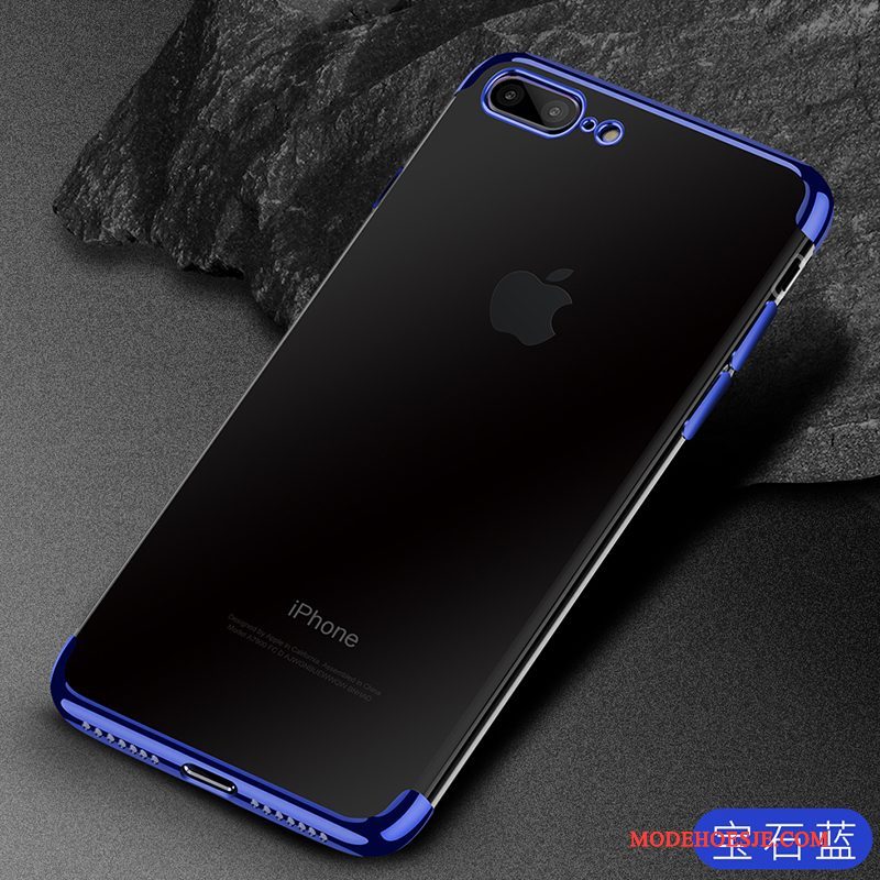 Hoesje iPhone 8 Zacht Telefoon Doorzichtig, Hoes iPhone 8 Siliconen Blauw Dun