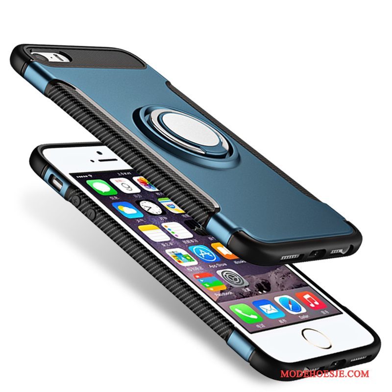 Hoesje iPhone Se Bescherming Blauw Hard, Hoes iPhone Se Zakken Anti-fall Persoonlijk