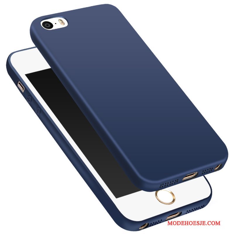 Hoesje iPhone Se Bescherming Schrobbentelefoon, Hoes iPhone Se Siliconen Doorzichtig Blauw