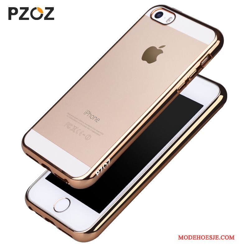 Hoesje iPhone Se Siliconen Trend Anti-fall, Hoes iPhone Se Bescherming Telefoon Goud