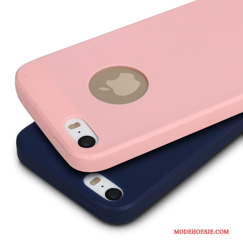 Hoesje iPhone Se Zacht Anti-fall Trend, Hoes iPhone Se Siliconen Roze Blauw