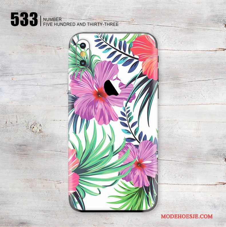 Hoesje iPhone X Kleur Skärmskydd Kunst, Hoes iPhone X Bescherming