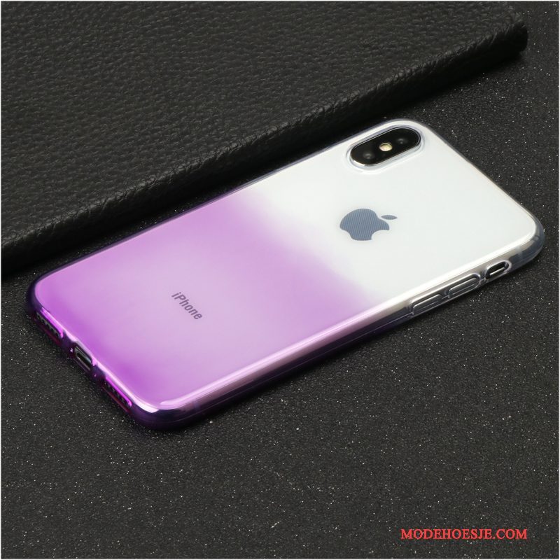 Hoesje iPhone X Luxe Purper Nieuw, Hoes iPhone X Zakken Zwart Trendy Merk