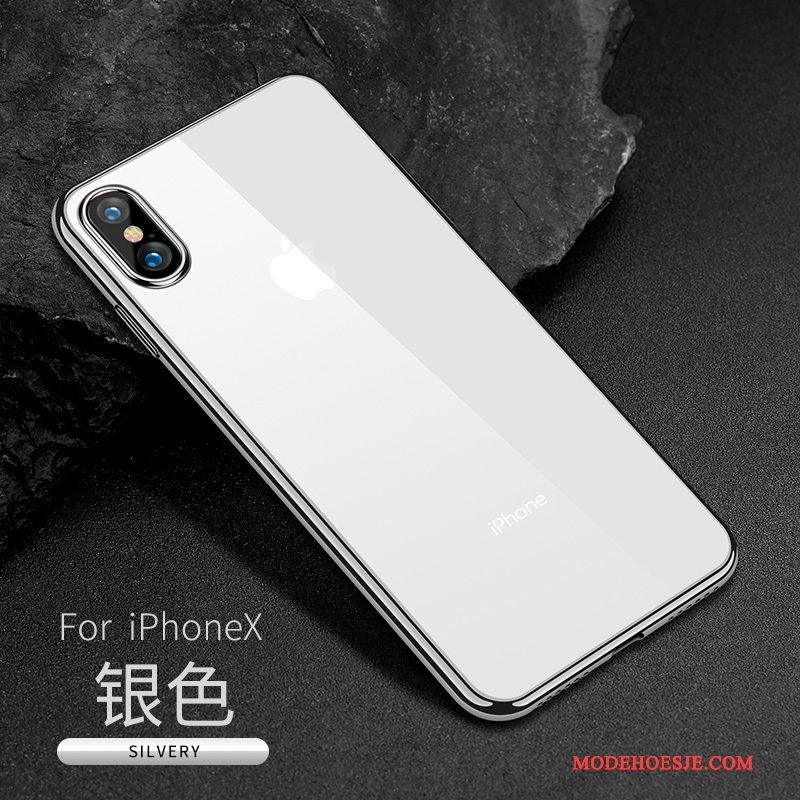Hoesje iPhone X Siliconen Anti-fall Dun, Hoes iPhone X Telefoon Wit