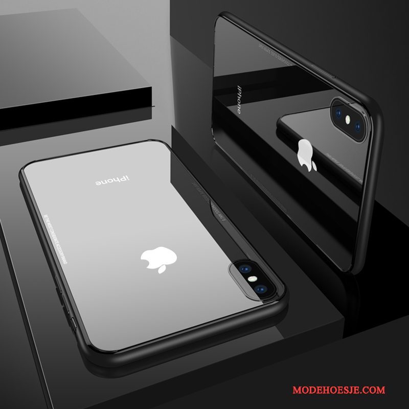 Hoesje iPhone X Siliconen Doorzichtig Anti-fall, Hoes iPhone X Glastelefoon