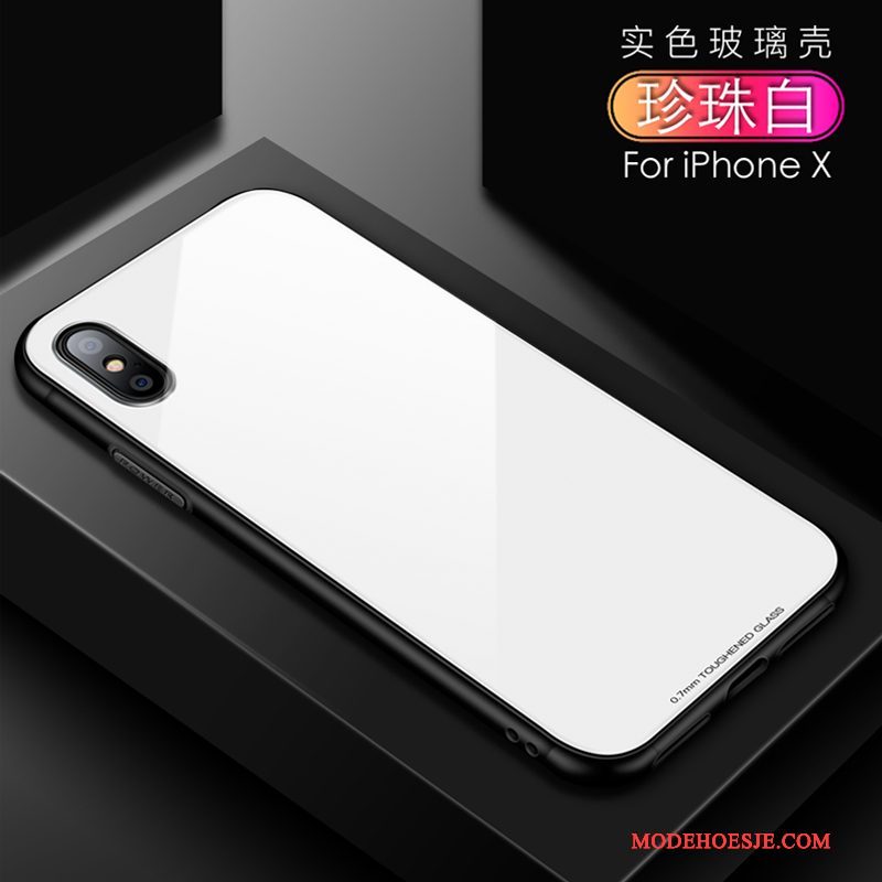 Hoesje iPhone X Zakken Anti-fall Trend, Hoes iPhone X Siliconen Glas Nieuw