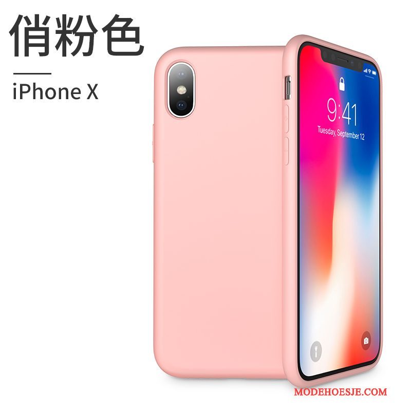 Hoesje iPhone X Zakken Roze Nieuw, Hoes iPhone X Siliconen Telefoon Trendy Merk