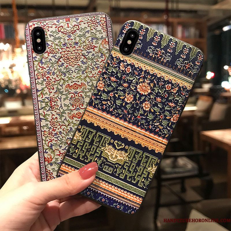 Hoesje iPhone Xs Max Anti-falltelefoon, Hoes iPhone Xs Max Blauw Pas