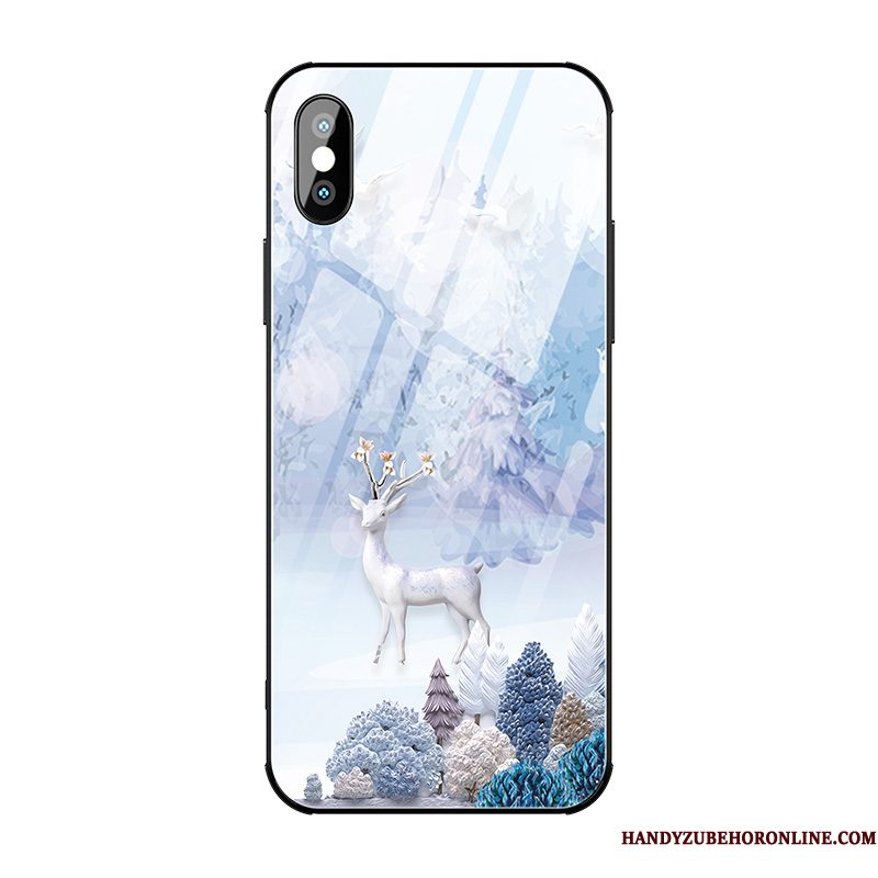 Hoesje iPhone Xs Max Scheppend Wit Mooie, Hoes iPhone Xs Max Spotprent Glastelefoon