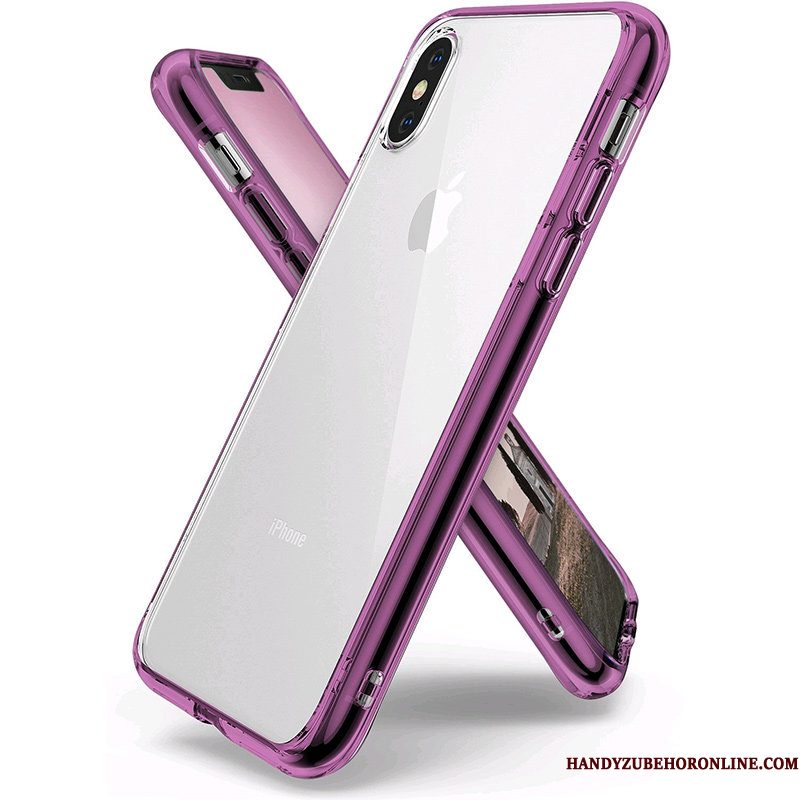 Hoesje iPhone Xs Max Siliconen Purper Trendy Merk, Hoes iPhone Xs Max Bescherming Dun Hard