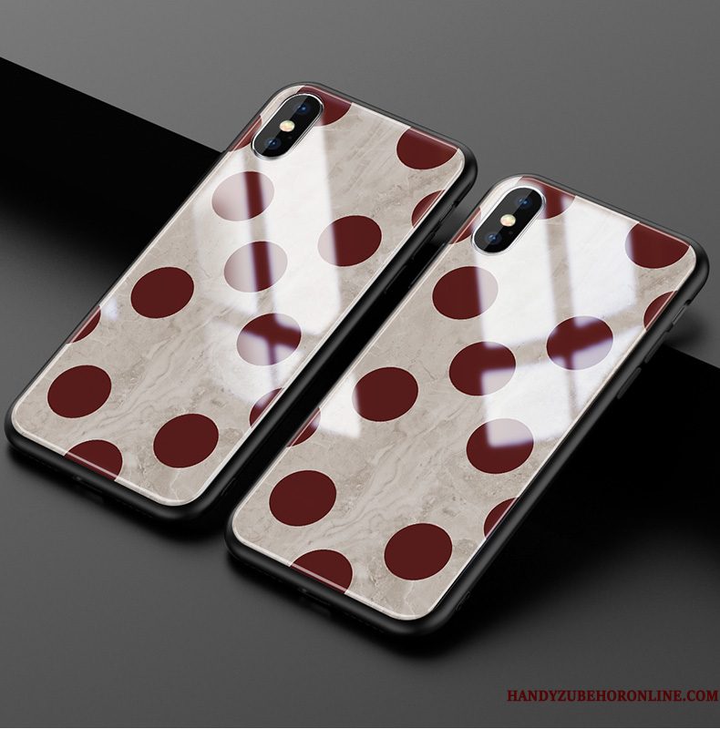 Hoesje iPhone Xs Max Zakken Golfpunt Anti-fall, Hoes iPhone Xs Max Vintage Nieuw Rood