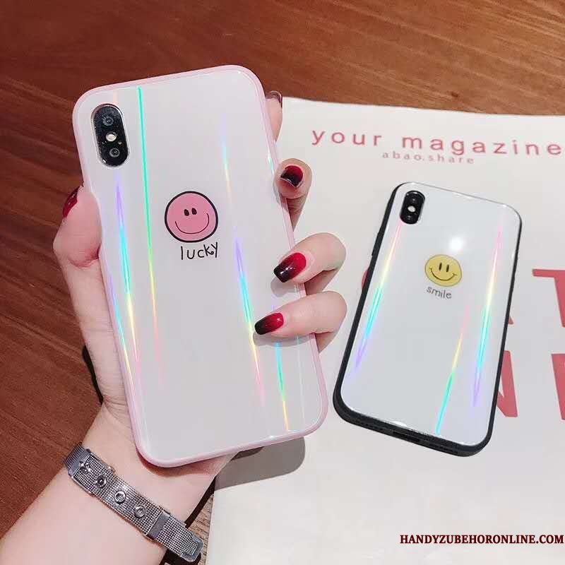 Hoesje iPhone Xs Max Zakken Telefoon Mooie, Hoes iPhone Xs Max Smiley Roze