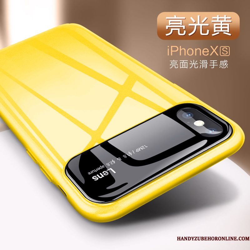 Hoesje iPhone Xs Zakken Geel Anti-fall, Hoes iPhone Xs Bescherming Telefoon Nieuw