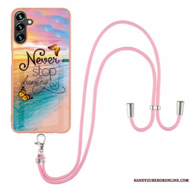 Hoesje voor Samsung Galaxy A13 5G / A04s Met Koord Driehoeken Met Lanyard