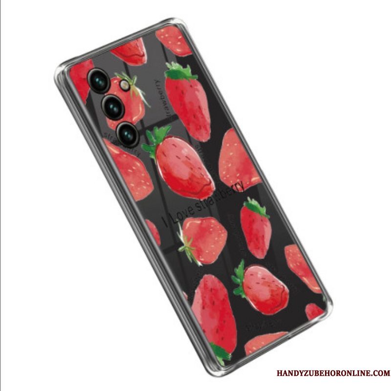 Hoesje voor Samsung Galaxy A14 / A14 5G Strappy Roze Bloemen