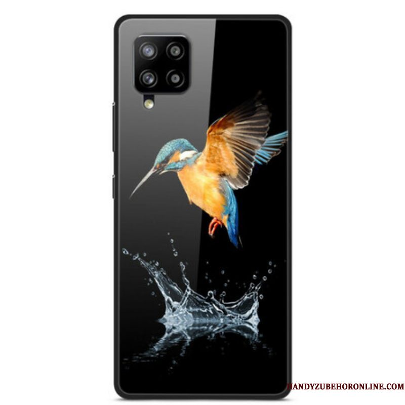 Hoesje voor Samsung Galaxy A42 5G Crown Bird Gehard Glas