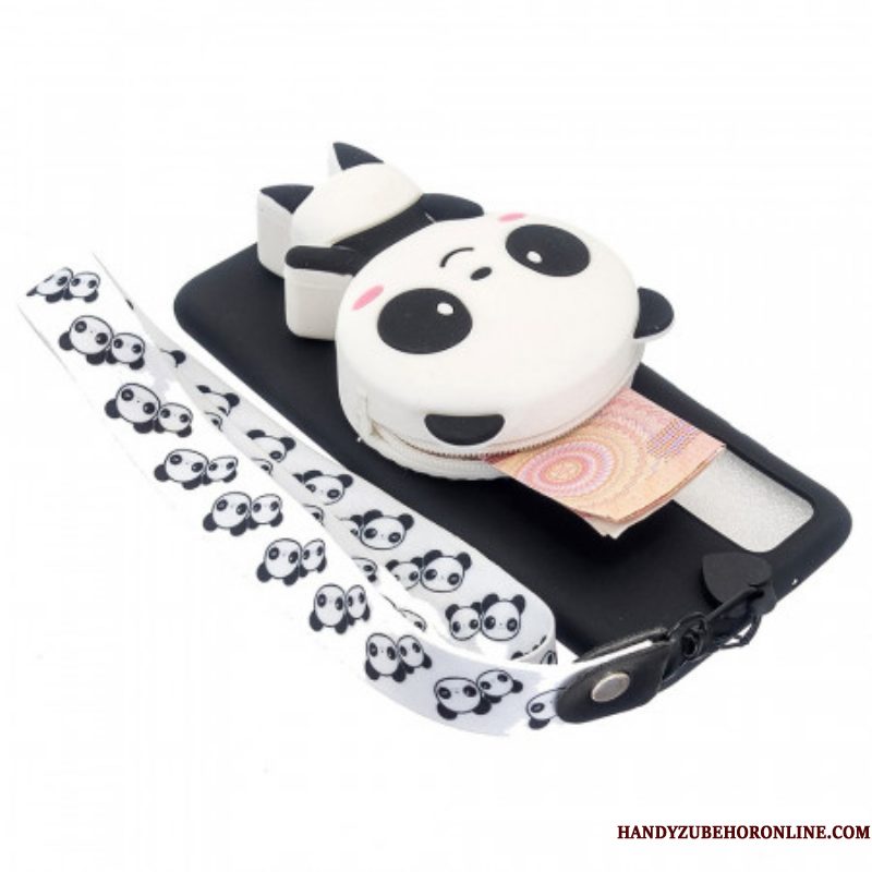 Hoesje voor Samsung Galaxy A53 5G 3d Panda Met Karabijnkoord