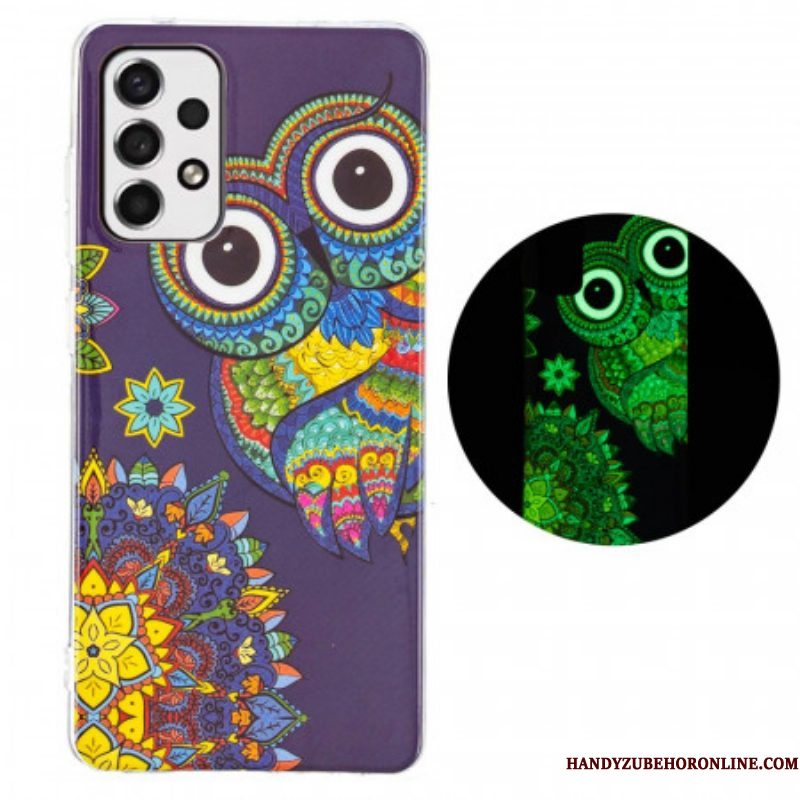 Hoesje voor Samsung Galaxy A53 5G Fluorescerende Uil Mandala